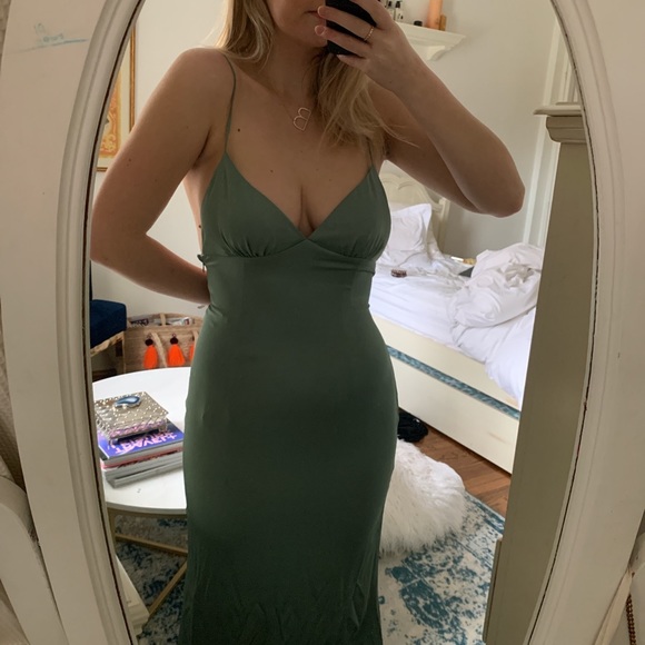 Custom sage green fame and partners prom dress - Picture 1 of 5